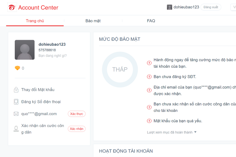 tạo tài khoản garena miễn phí