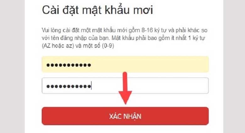 garena đổi mật khẩu