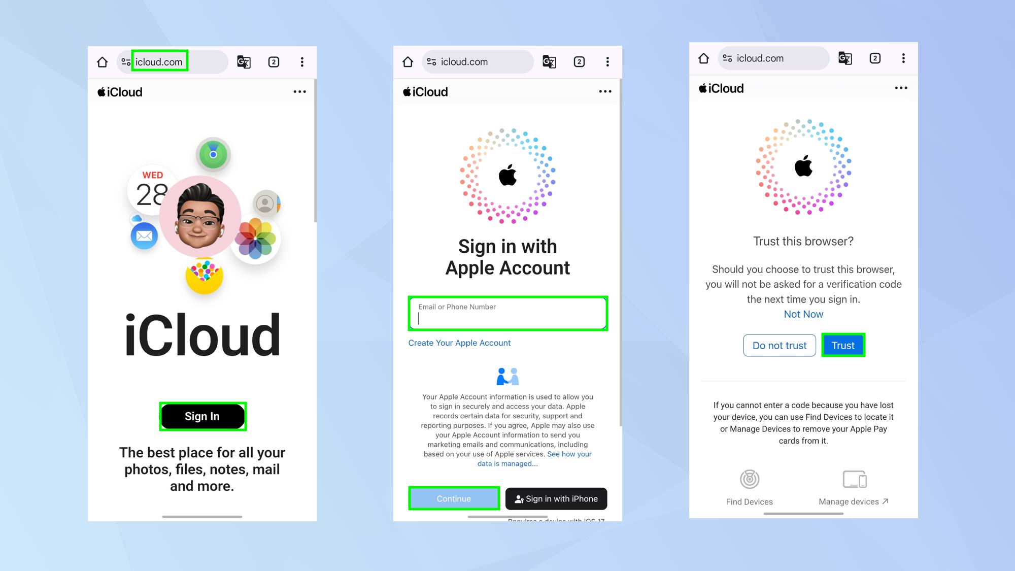 tạo icloud